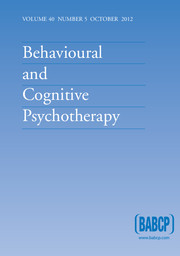 cover of behavioural and cognitive psychotherapy journal