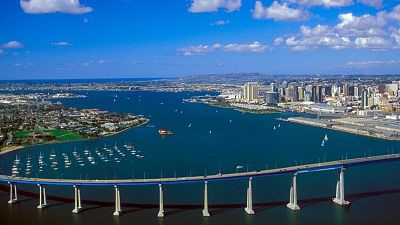 view of coronado bridge in san diego california