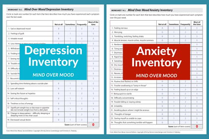 mind over mood depression and anxiety inventories